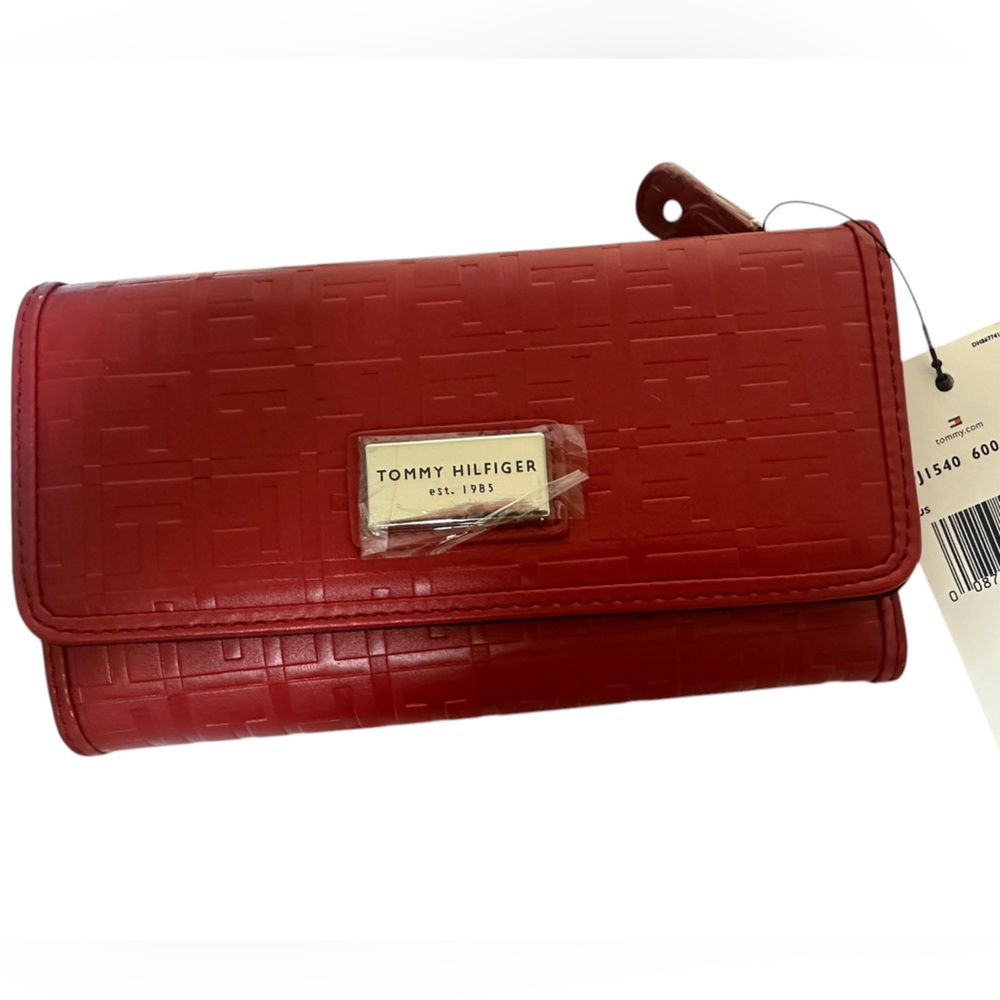 Tommy Hilfiger Women's Red Wallet Checkbook Clutch
